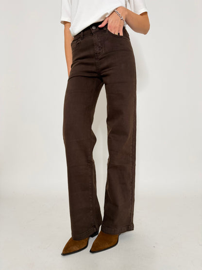 Jeans "Madrid" Wide Leg cioccolato