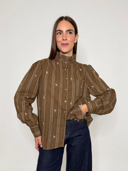 Camicia Boheme in cotone rouge tabacco