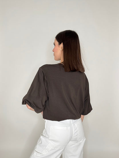 T-shirt palloncino in cotone Cioccolato
