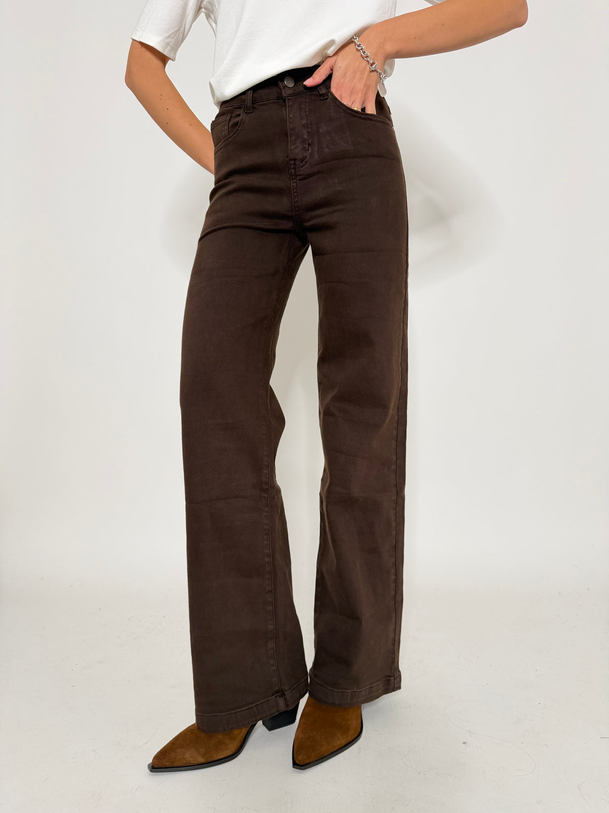 Jeans "Madrid" Wide Leg cioccolato