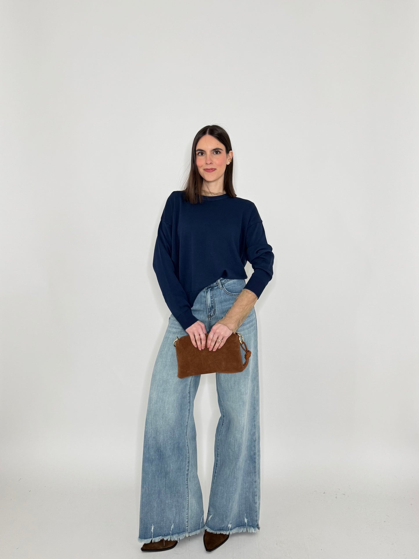Jeans Wide leg sfrangiato