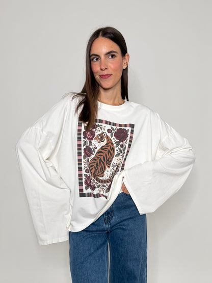 Maglia in cotone con manica a ampia Giugla
