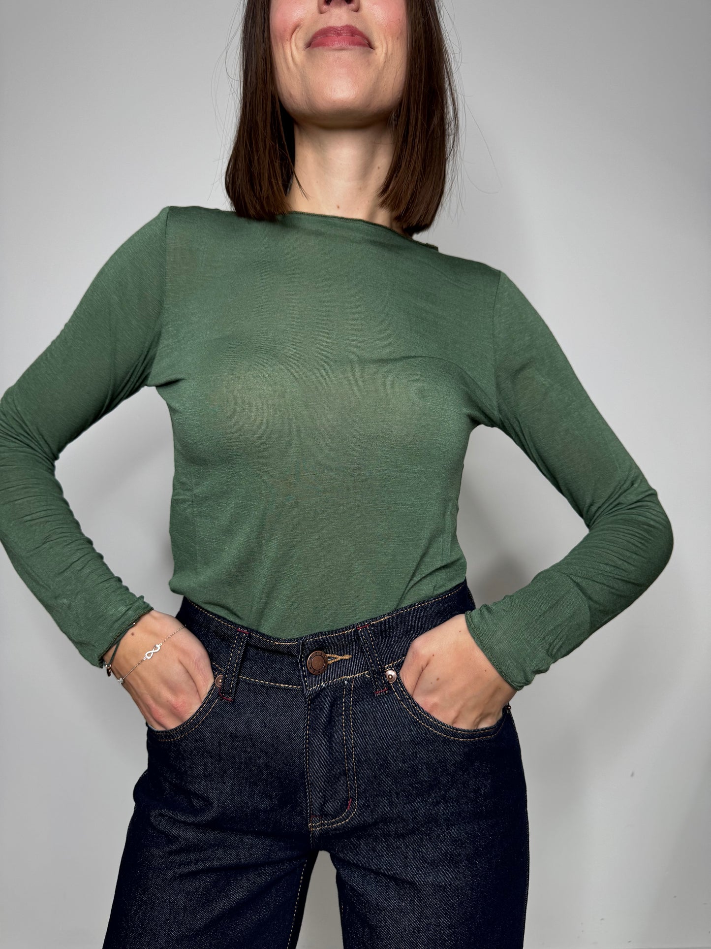 Maglia Cashmere girocollo Verde
