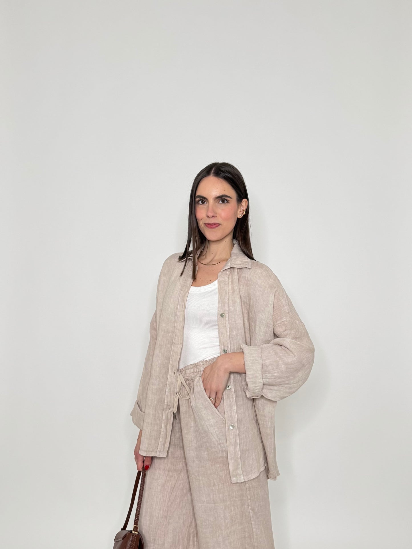 Camicia in lino Deserto Beige