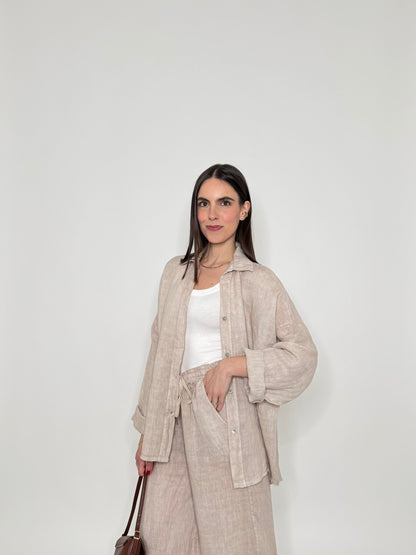 Camicia in lino Deserto Beige