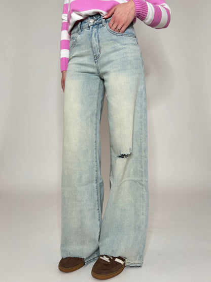 Jeans wide leg vintage wash