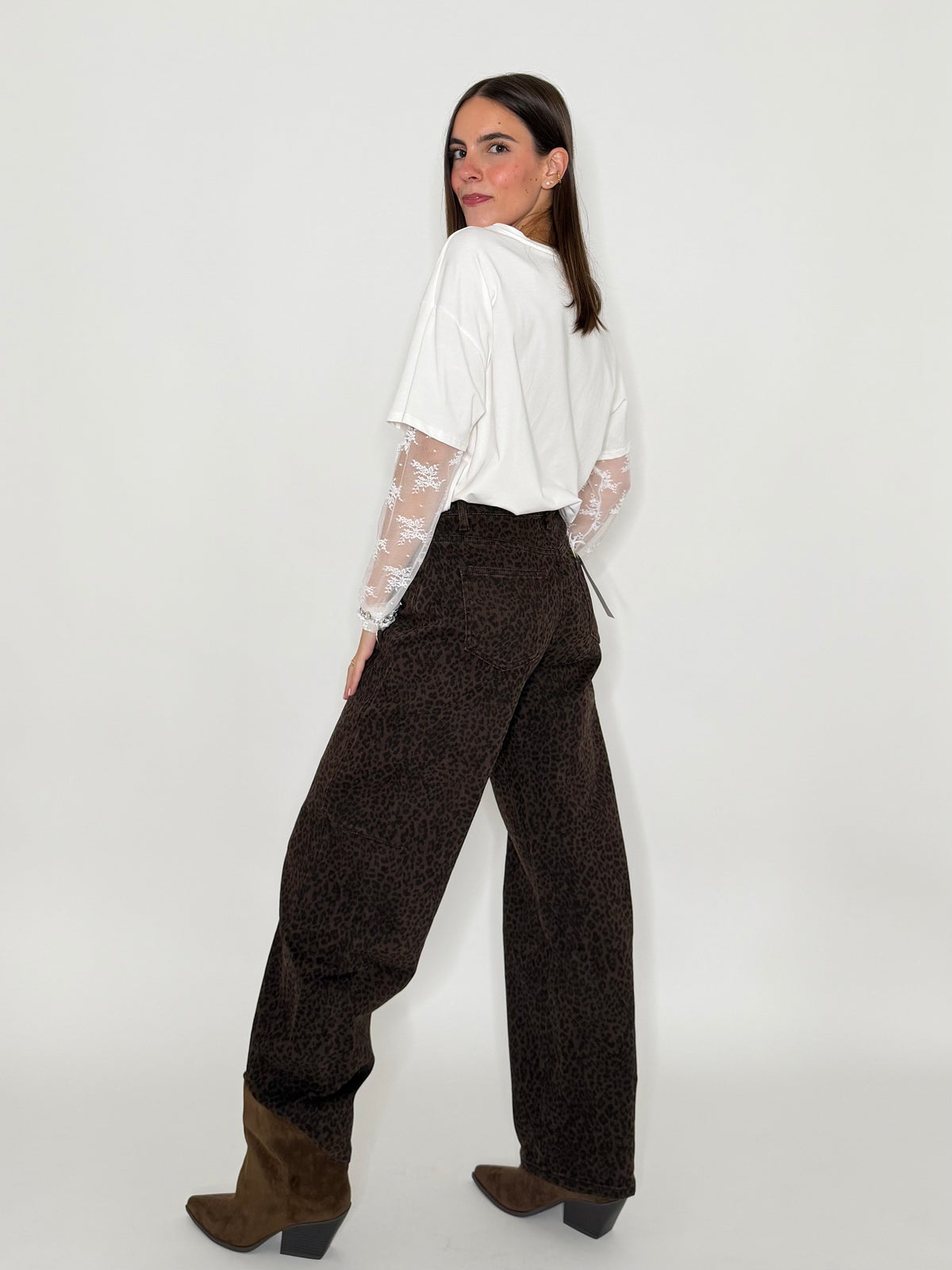 Jeans Balloon Fit leopardato