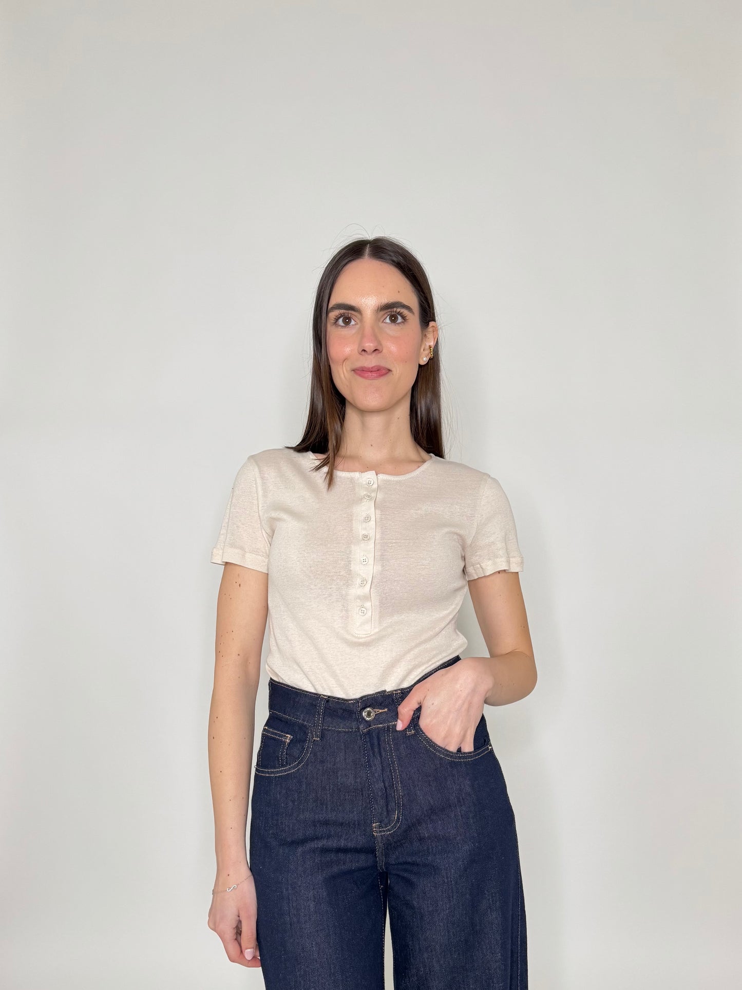 T-shirt Serafina in light 100% cotton Beige