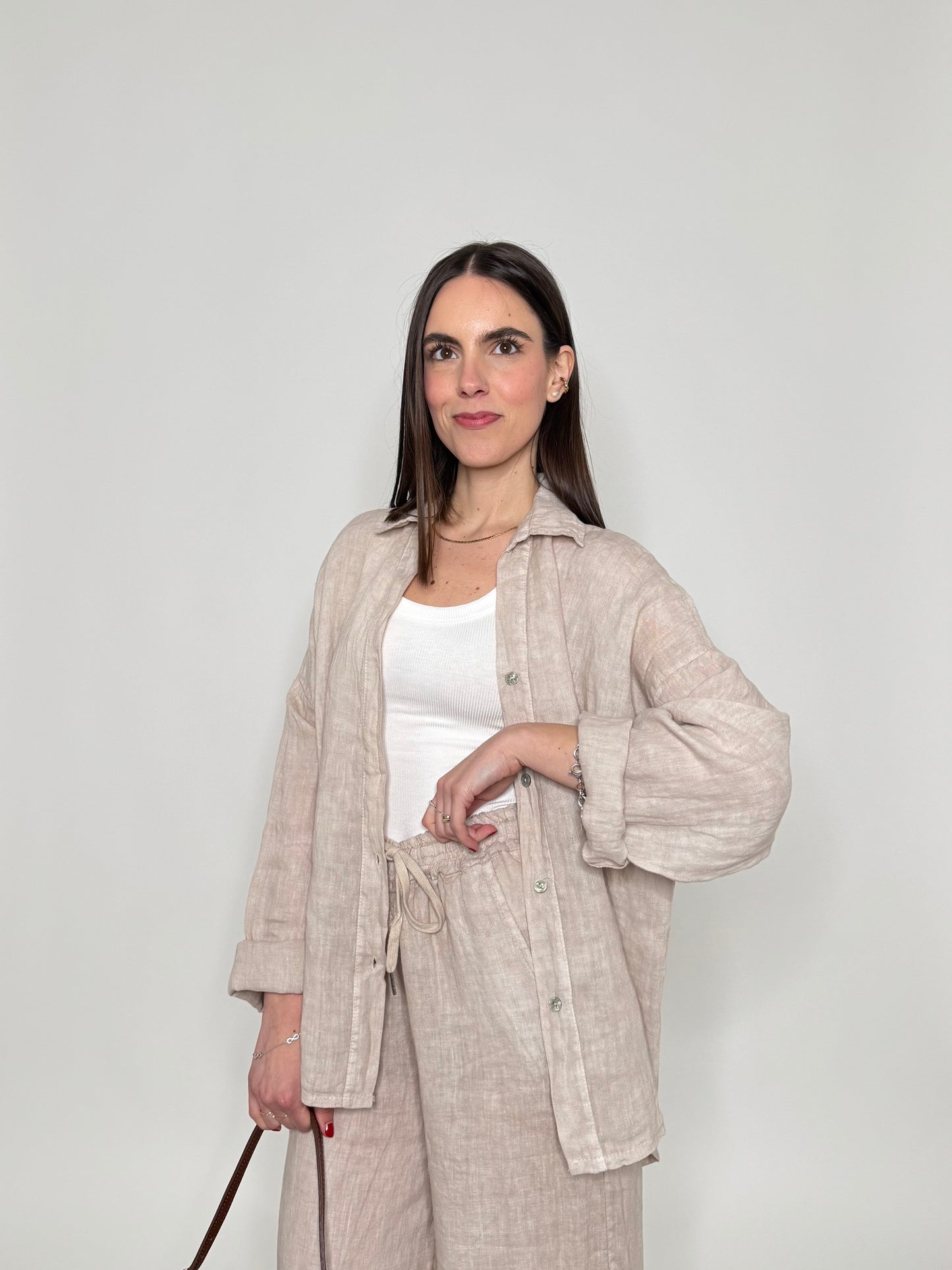 Camicia in lino Deserto Beige