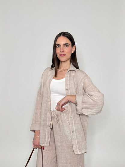 Camicia in lino Deserto Beige