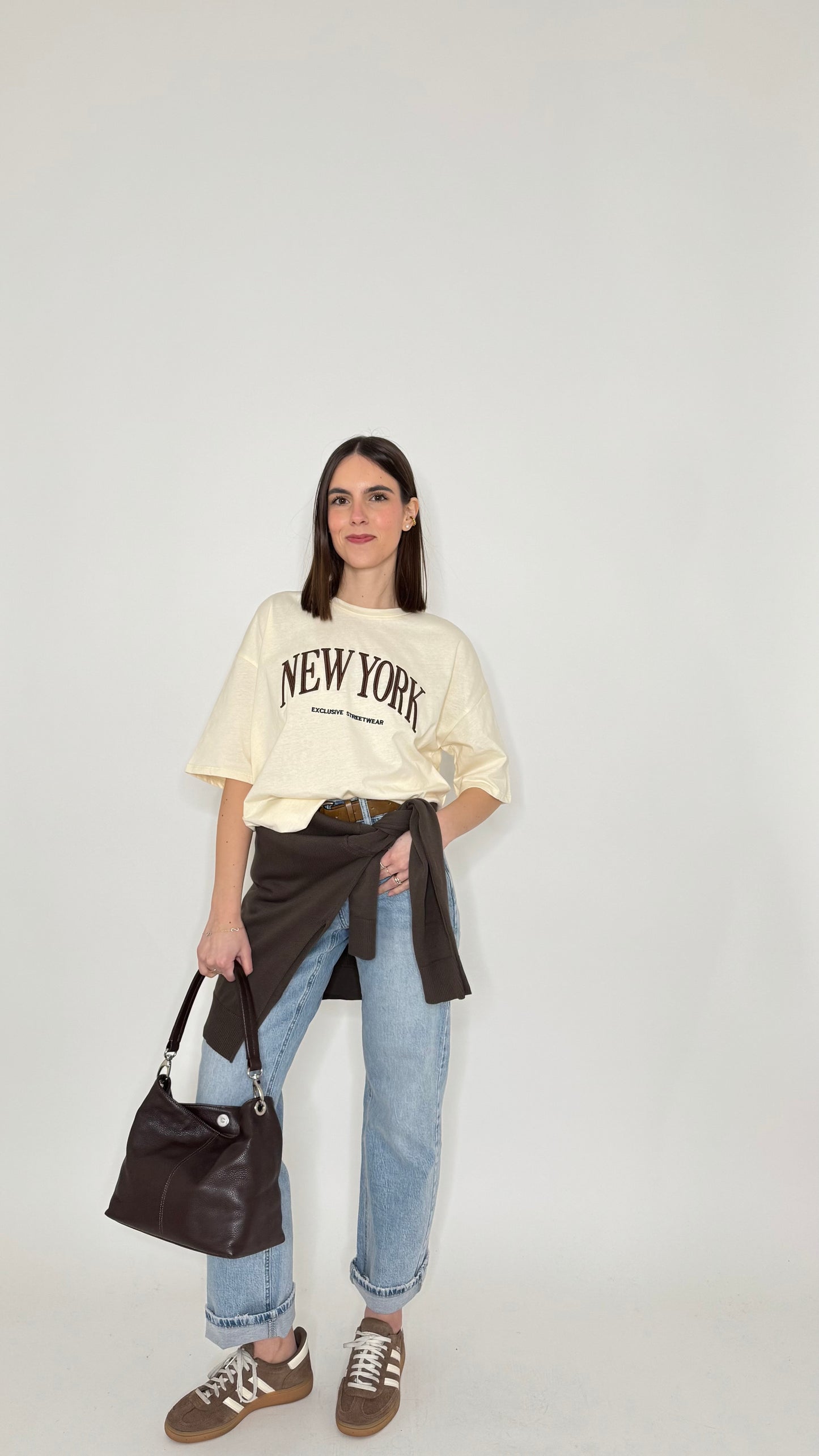 T-shirt in cotone "New York" Giallo pulcino