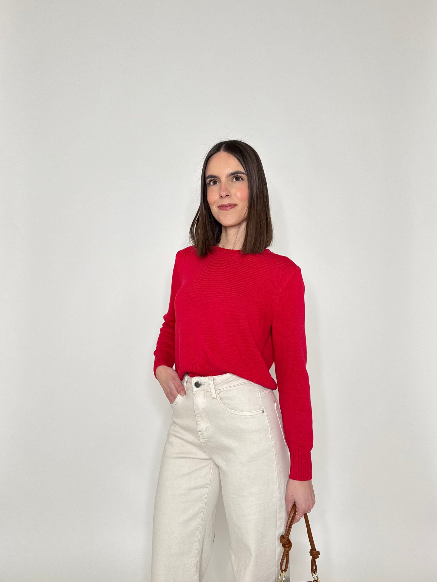 Maglia girocollo in 100% cotone Fragola