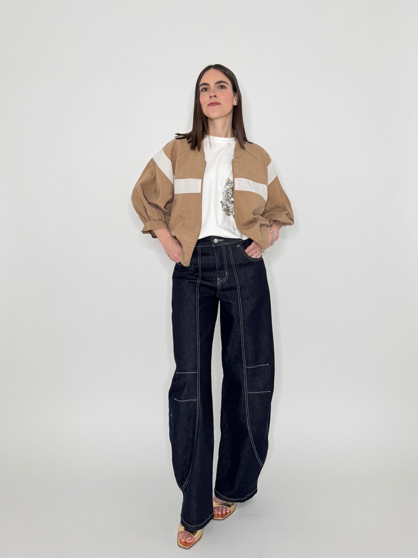 Giacca spring/summer sfoderato bicolor in lyocel