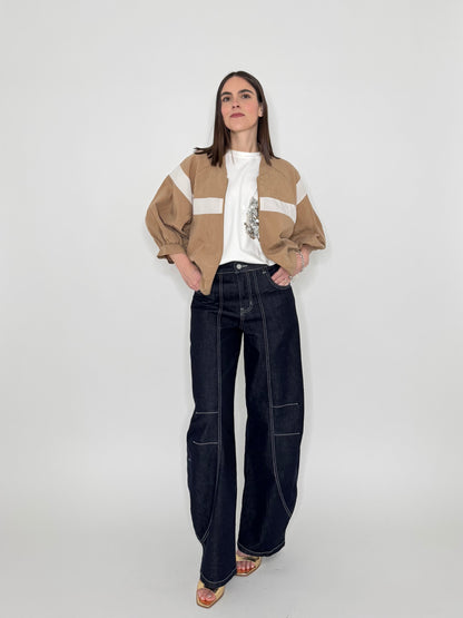 Giacca spring/summer sfoderato bicolor in lyocel