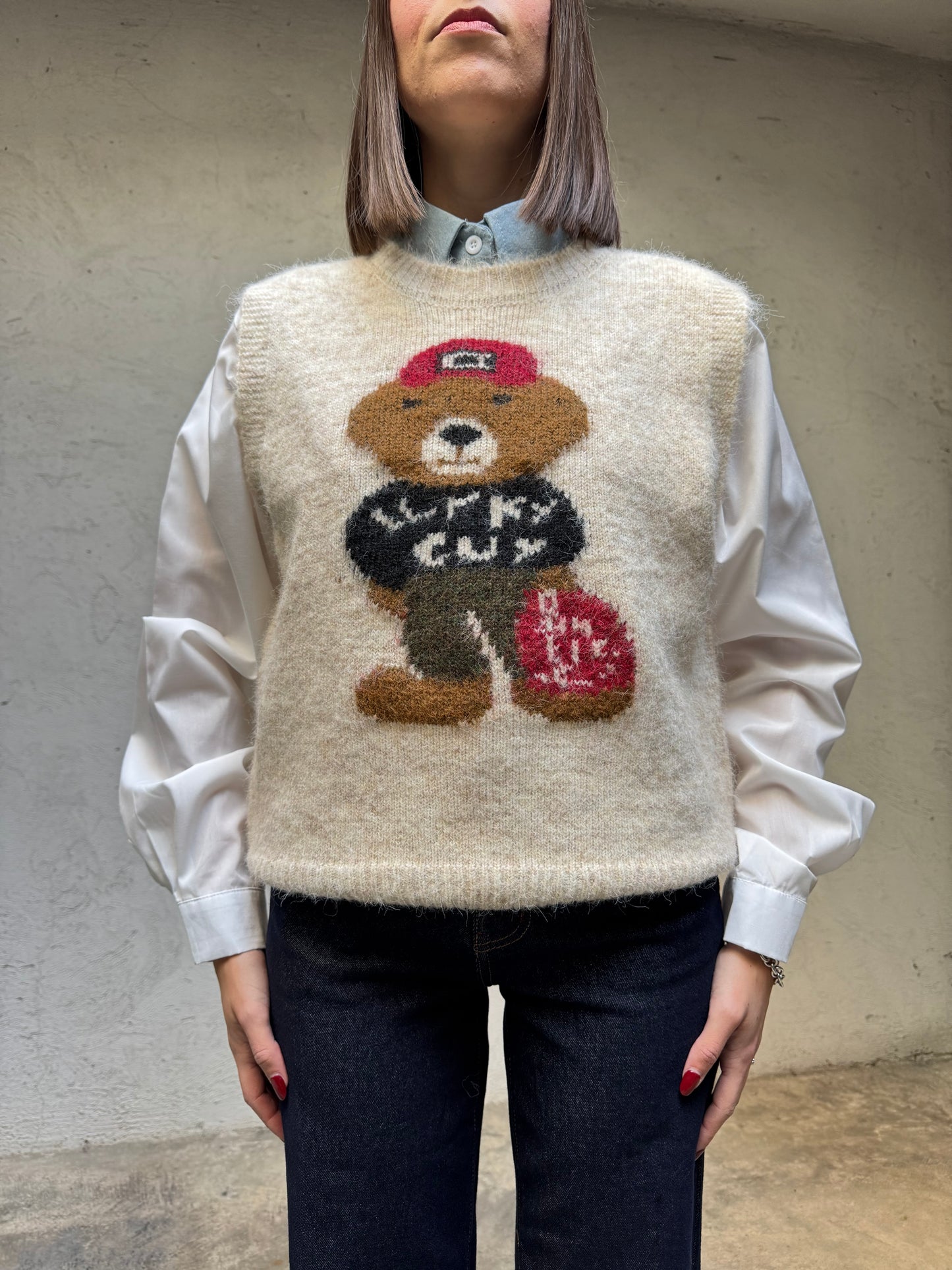 Completo gilet camicia in calda viscosa