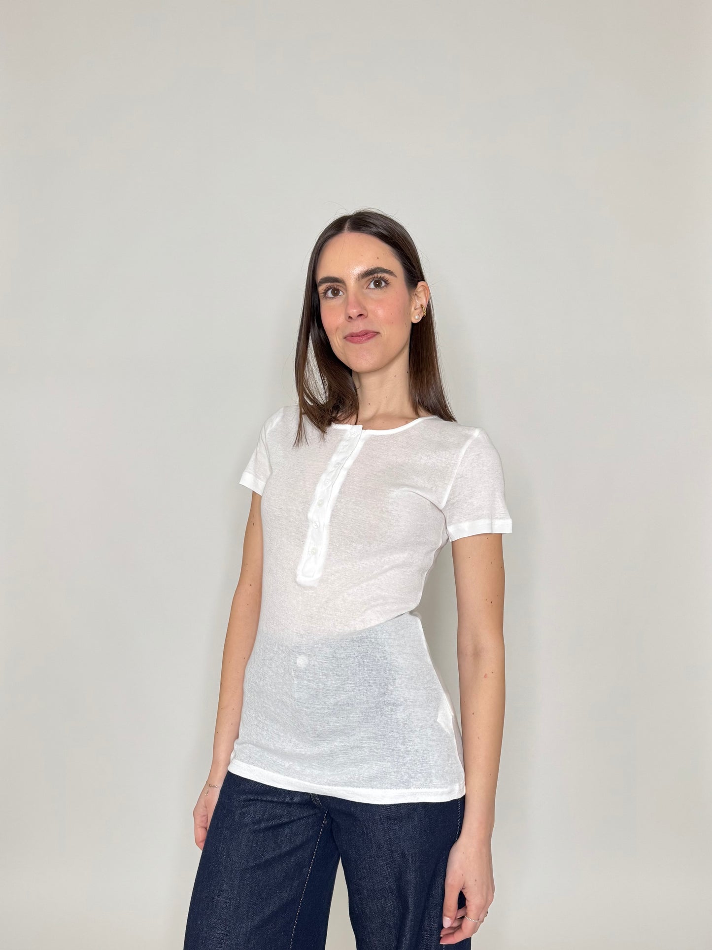 T-shirt Serafina in light 100% cotton Bianco