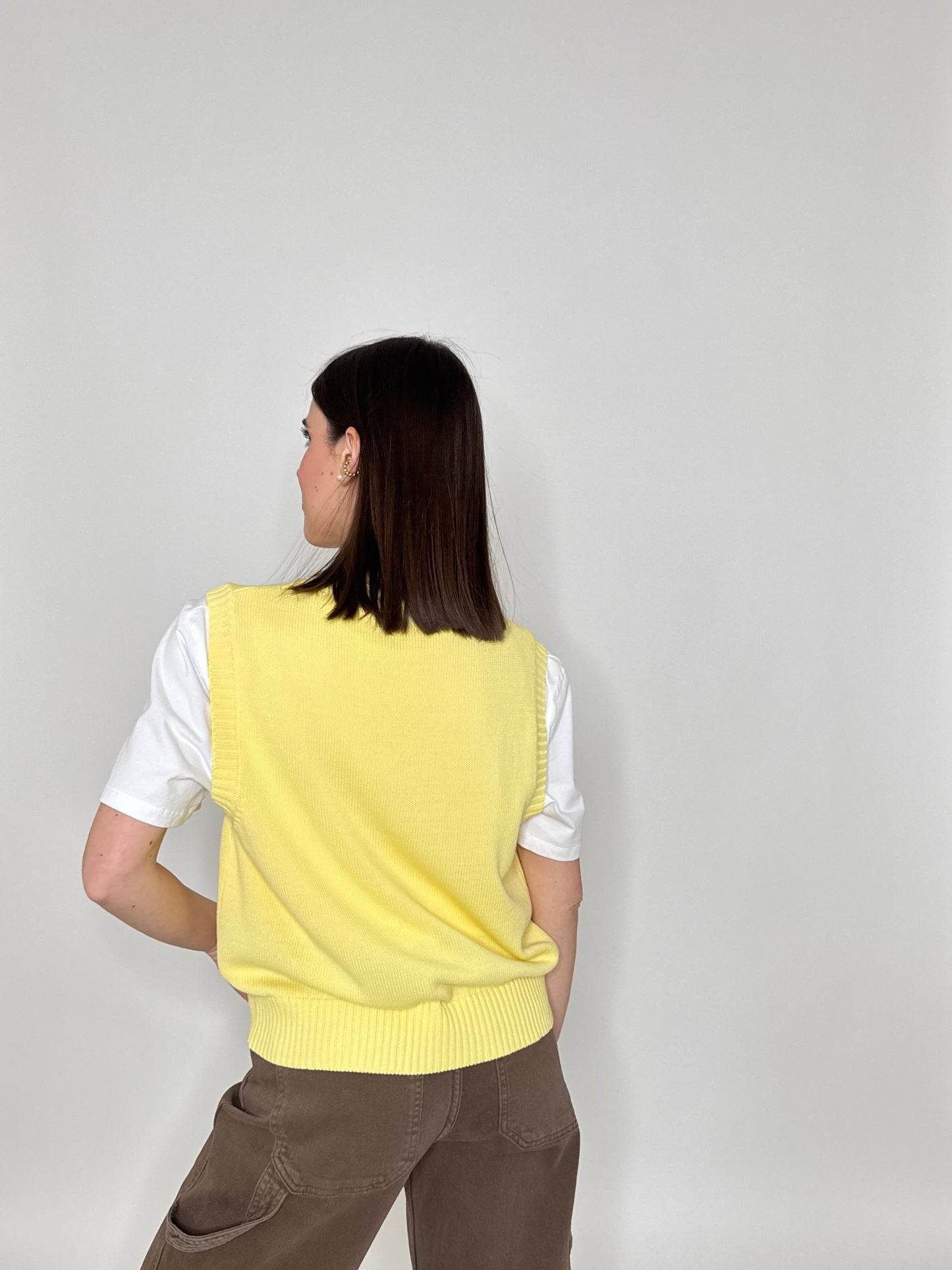 Gilet basic 100% cotone Giallo