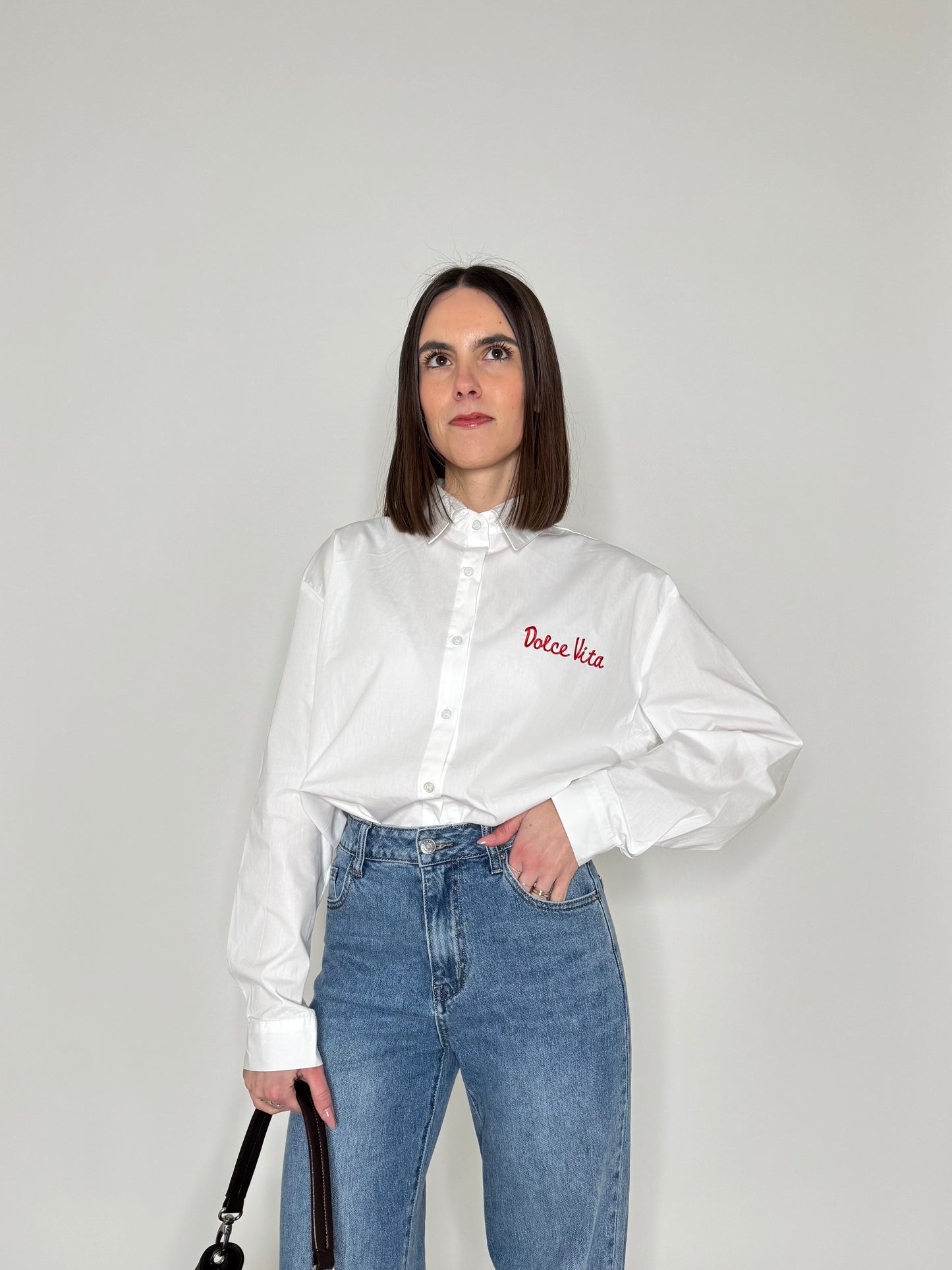 Camicia Dolce vita in cotone Bianco