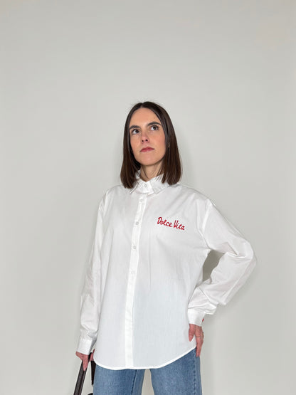 Camicia Dolce vita in cotone Bianco