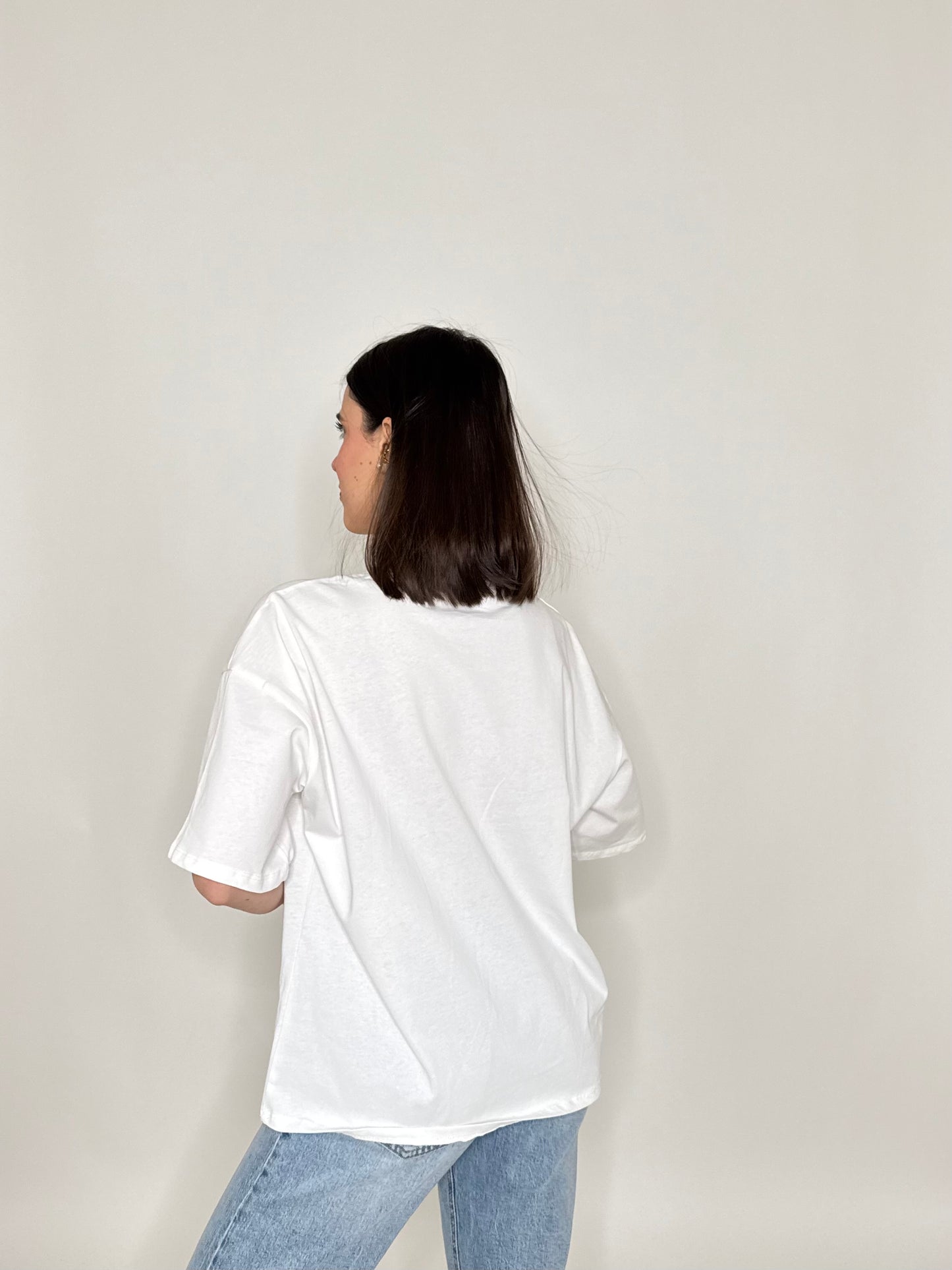 T-shirt in cotone "New York - University" Bianco