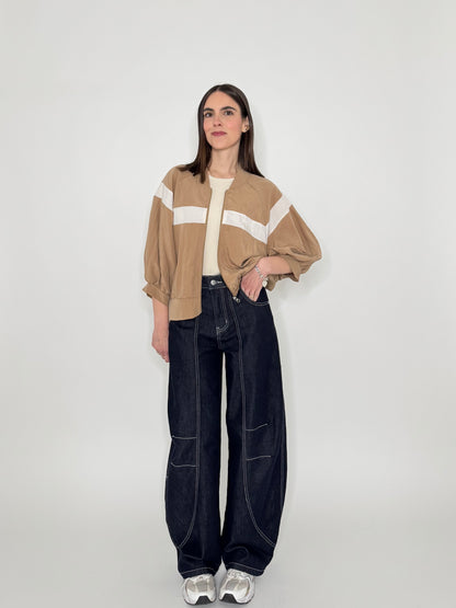 Giacca spring/summer sfoderato bicolor in lyocel