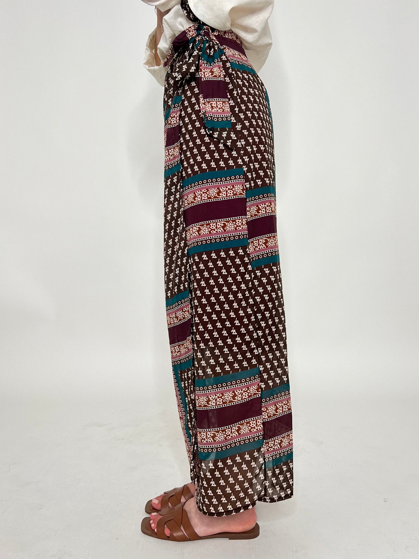 Gonna pareo in fresco cotone fantasia bandana