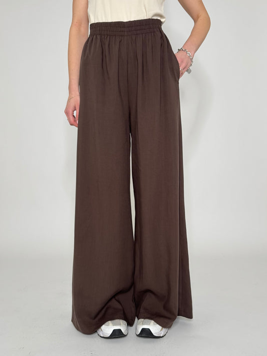 Pantalone morbido in 100% tencel Cioccolato