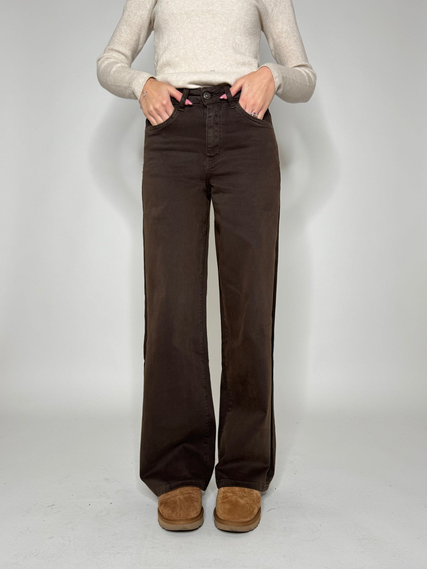Jeans wide leg Cioccolato
