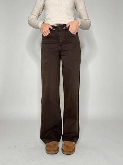 Jeans wide leg Cioccolato