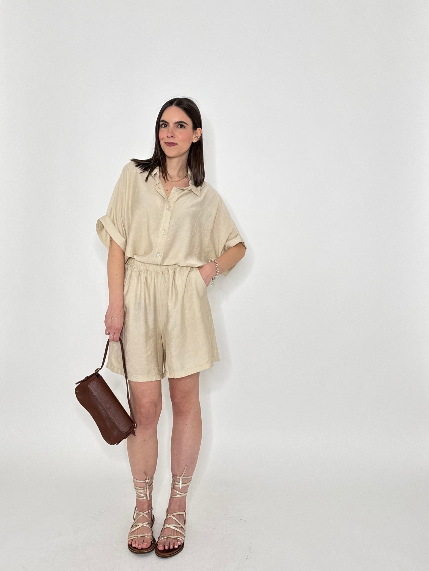Completo Kelly in viscosa beige