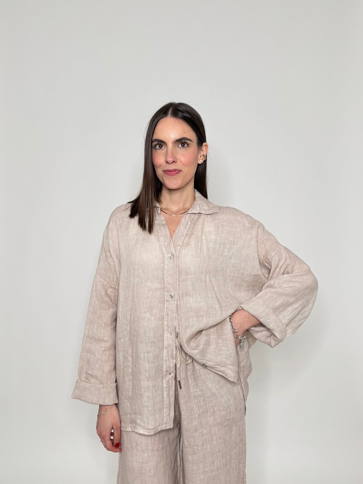 Camicia in lino Deserto Beige