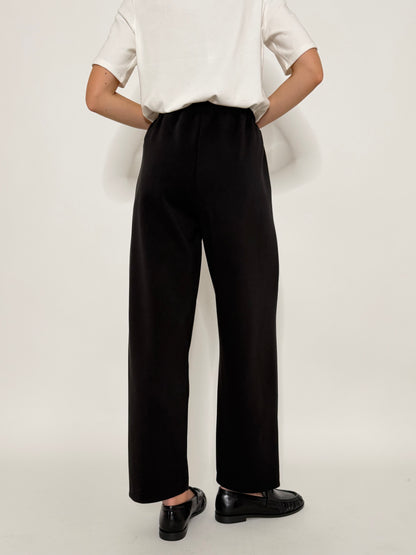 Pantalone ovetto relax fit in viscosa nero