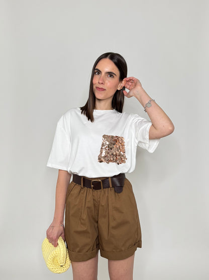 Short city light cotton Caramello
