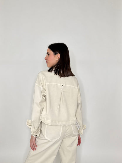 Giacca jeans Spring in cotone Crema
