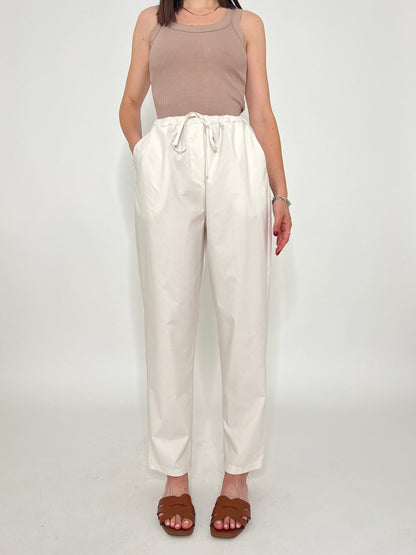 Pantalone fresco cotone Office Panna