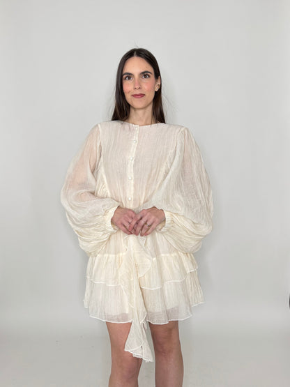 Abito mini in tencel effetto goffrato Burro