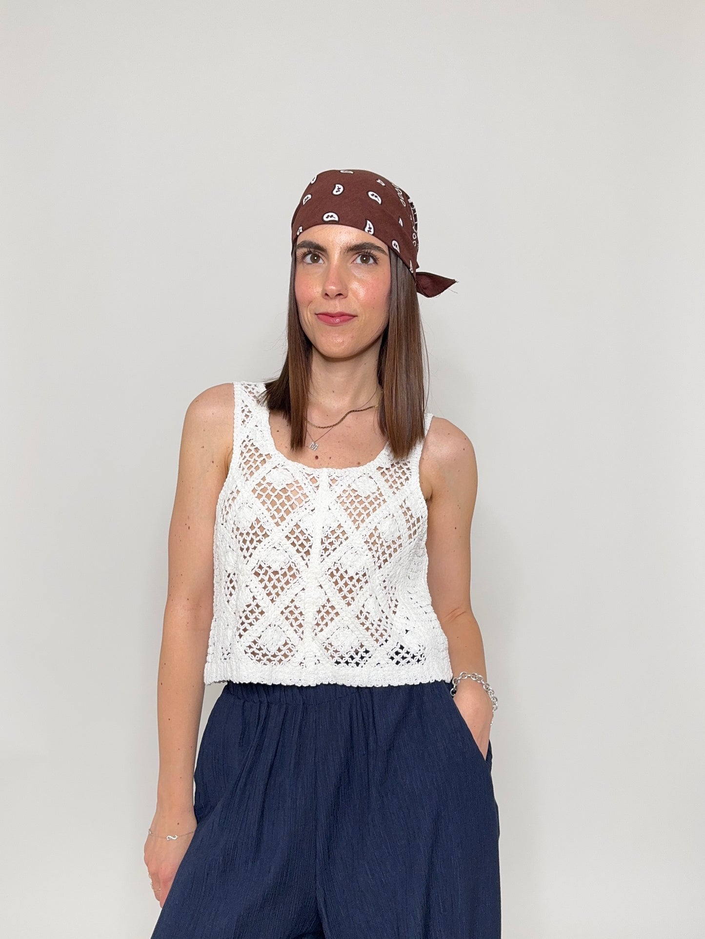 Top in crochet in cotone