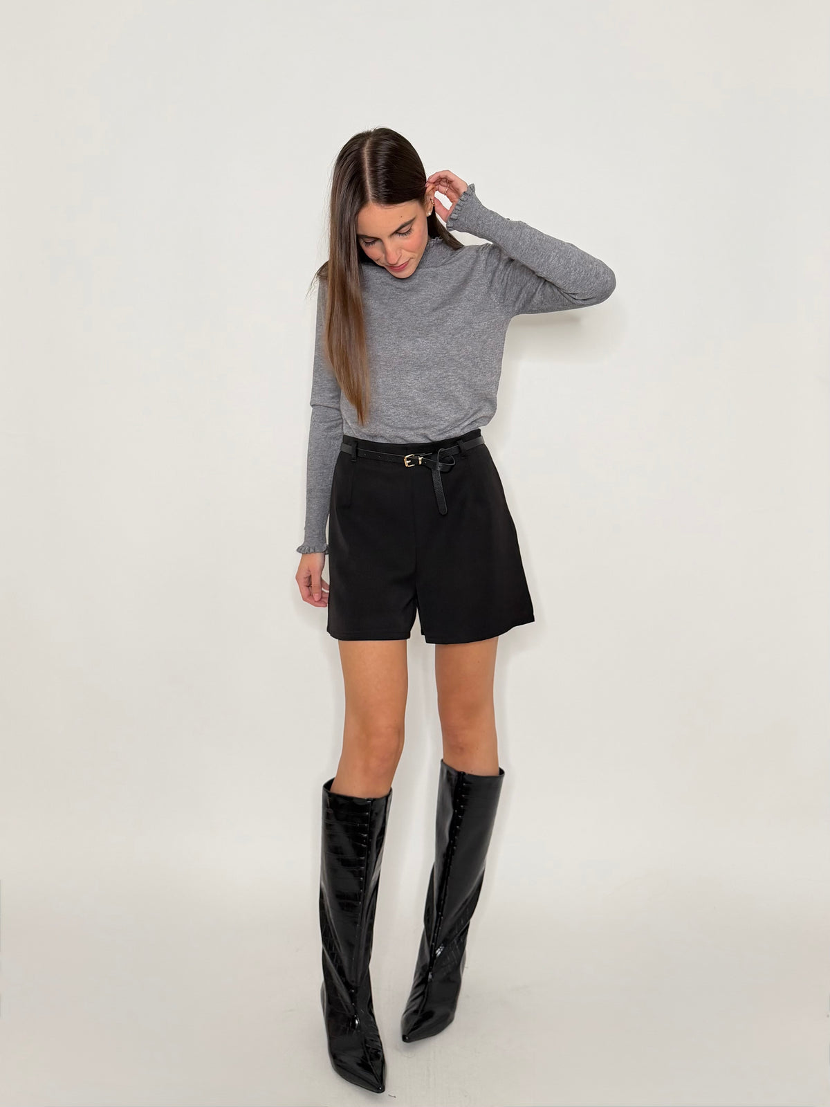 Shorts in morbida viscosa nero