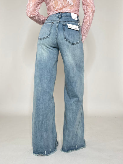 Jeans Wide leg sfrangiato