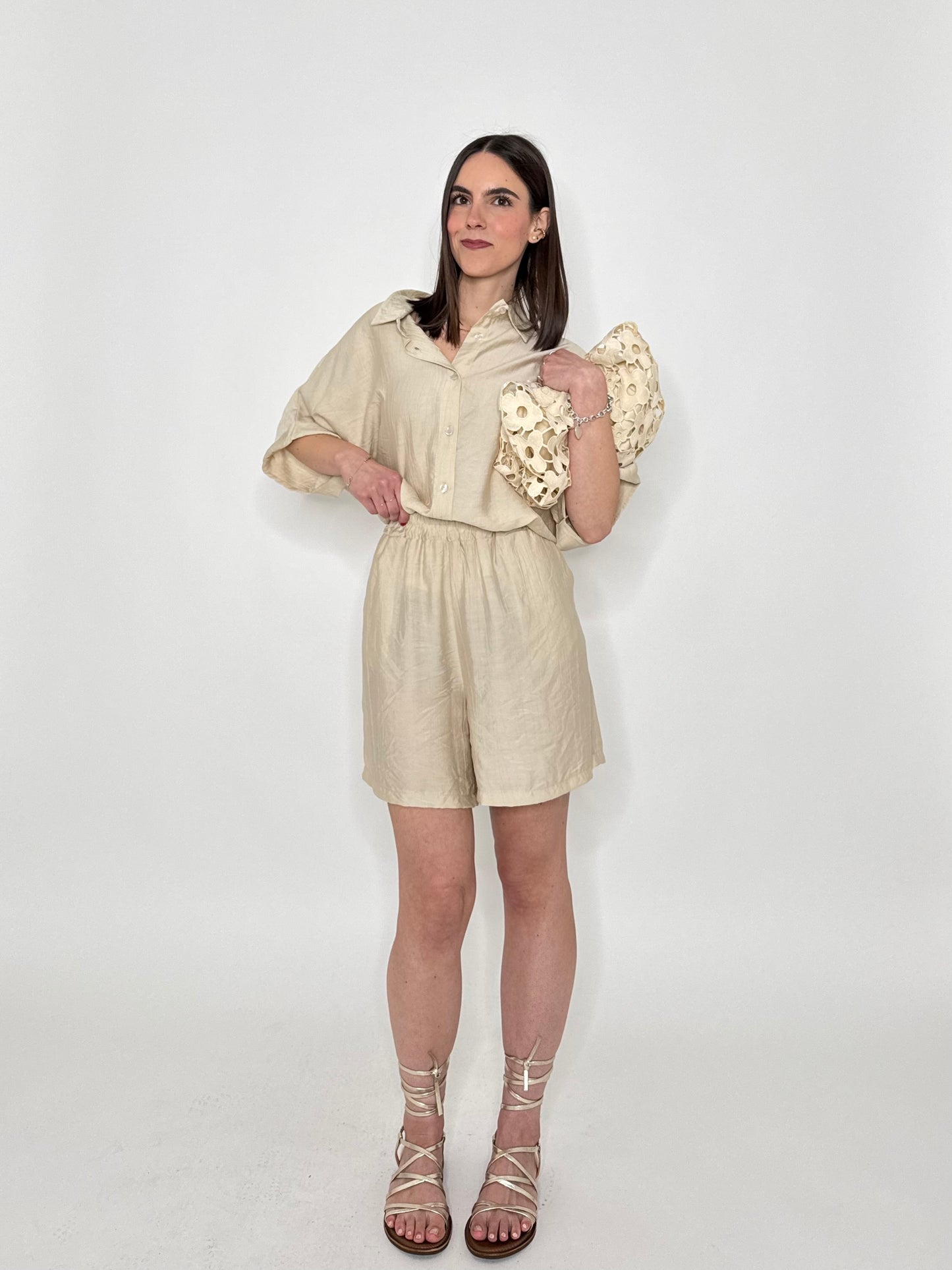 Completo Kelly in viscosa beige