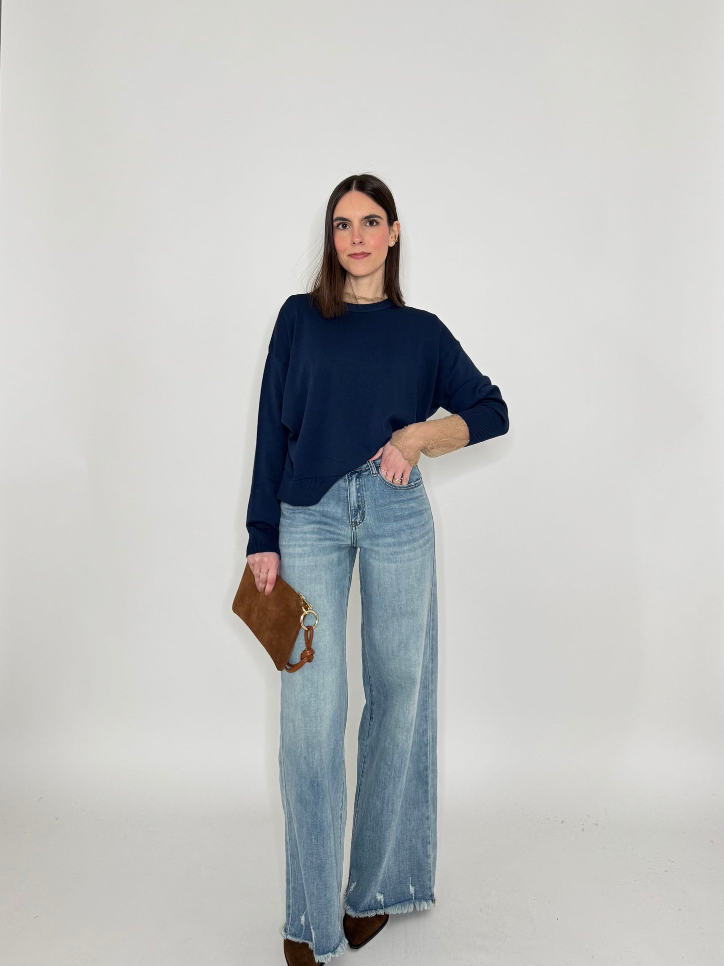 Jeans Wide leg sfrangiato