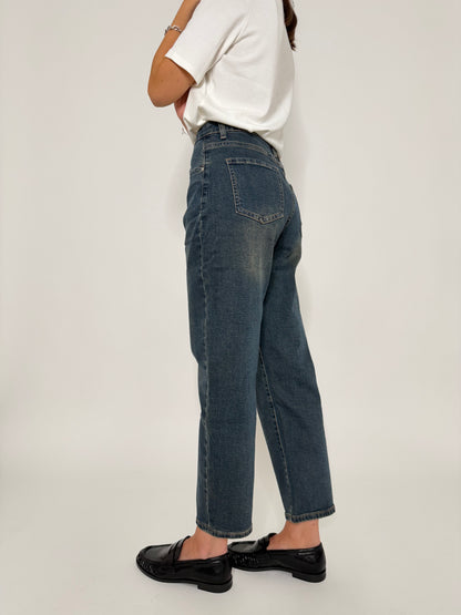 Jeans Mom Fit Vintage in Denim Blu