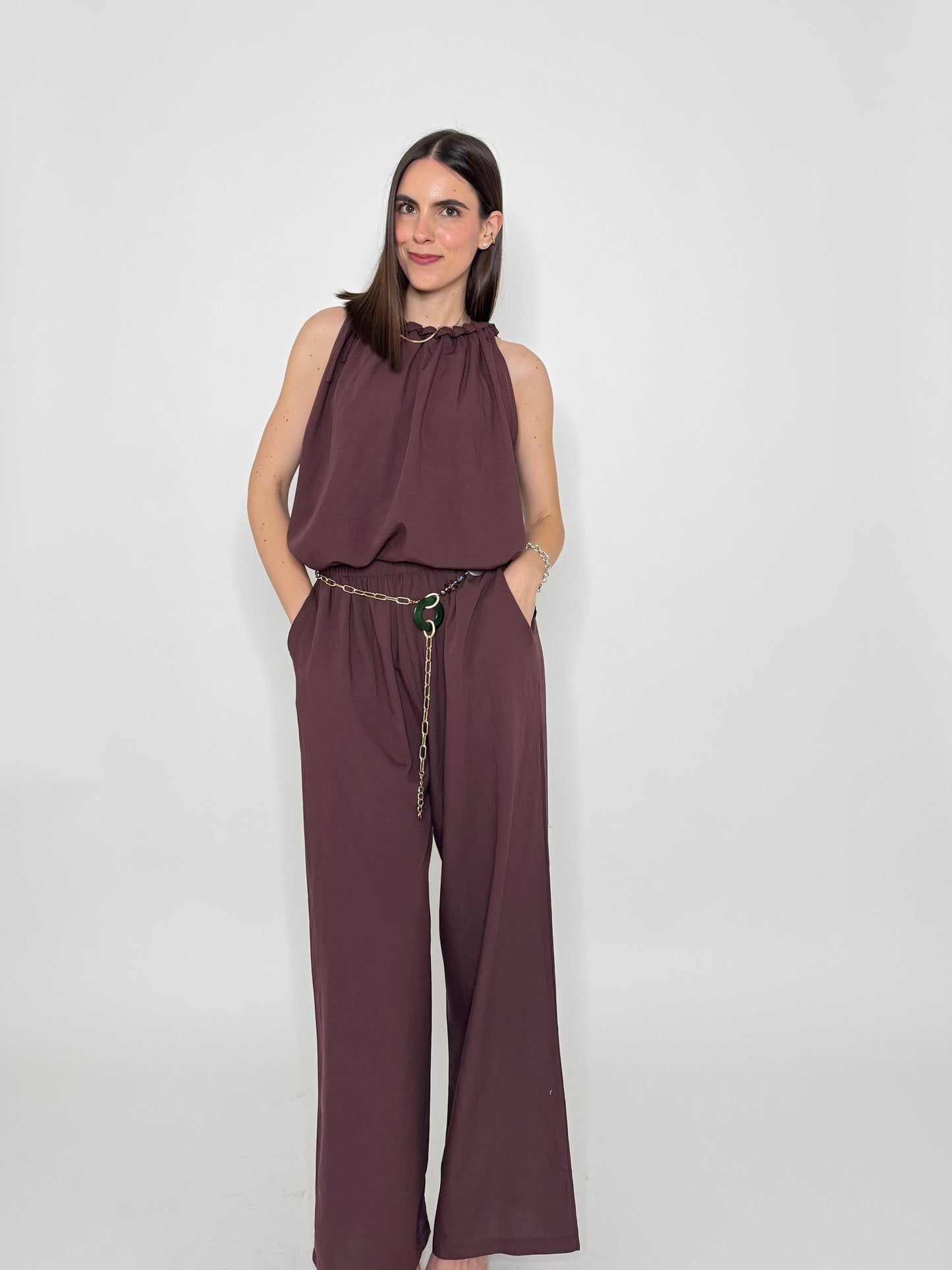 Completo Grace in fresca viscosa cioccolato