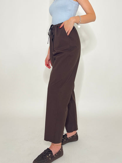 Pantalone fresco cotone Office Cioccolato