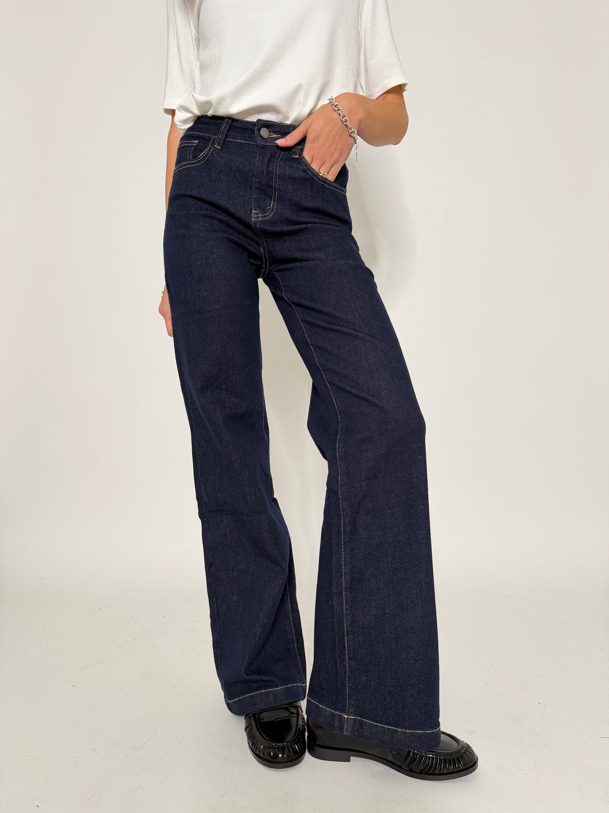 Jeans "Madrid" Wide Leg lavaggio zero