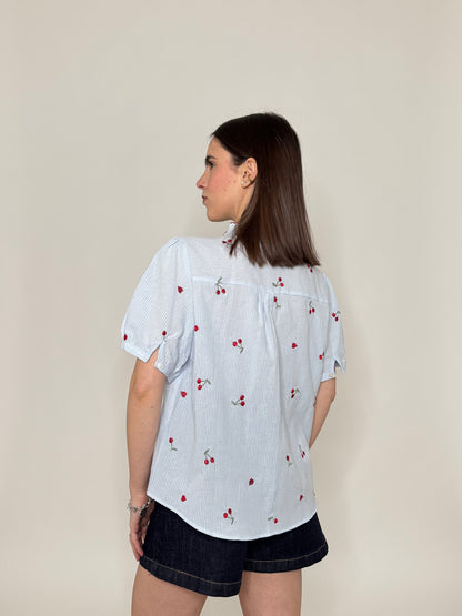 Camicia in cotone con ricami