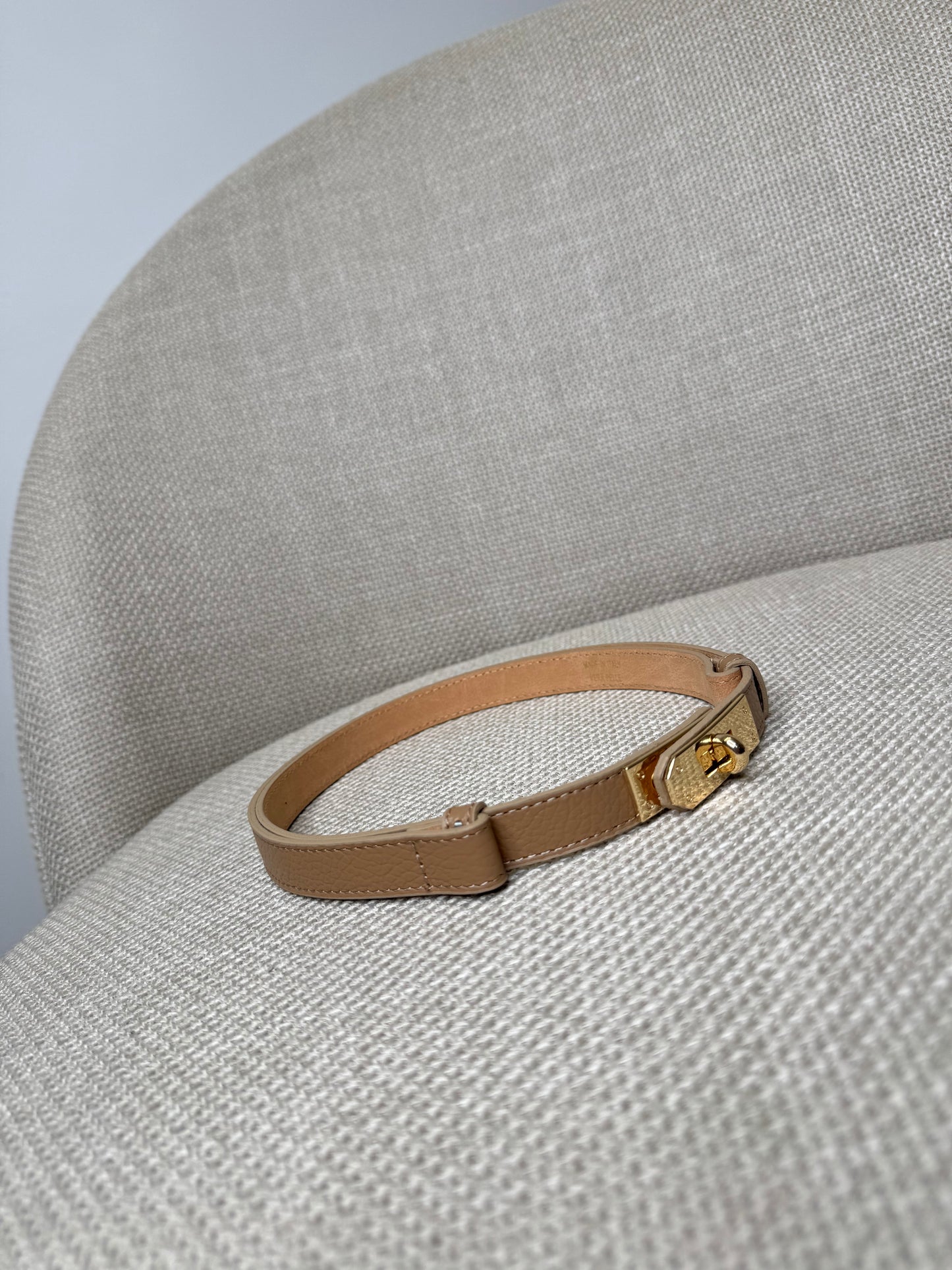 Cintura vera pelle martellata regolabile stile Hermes Biscotto 2cm
