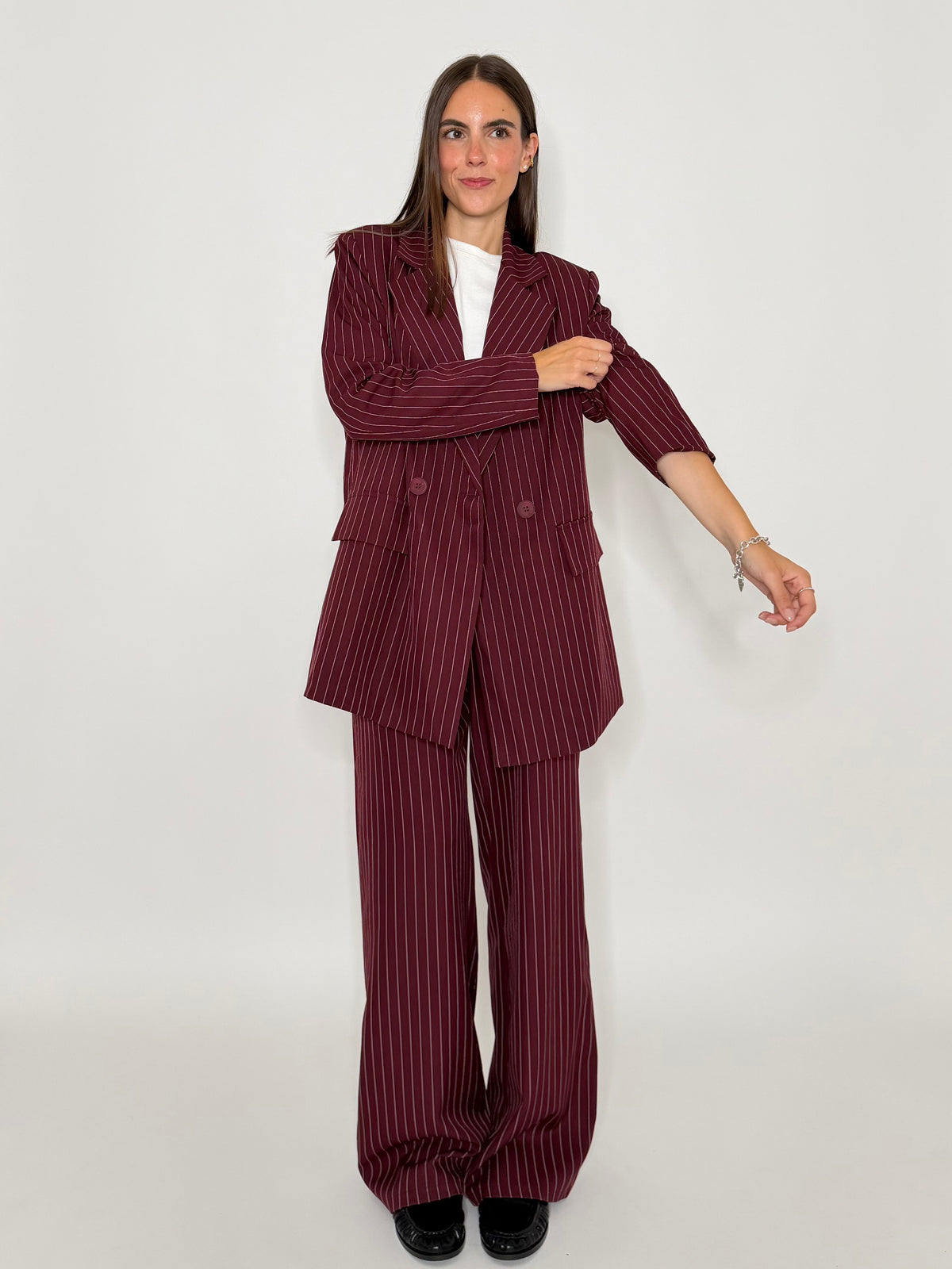 Pantalone taglio sartoriale gessato