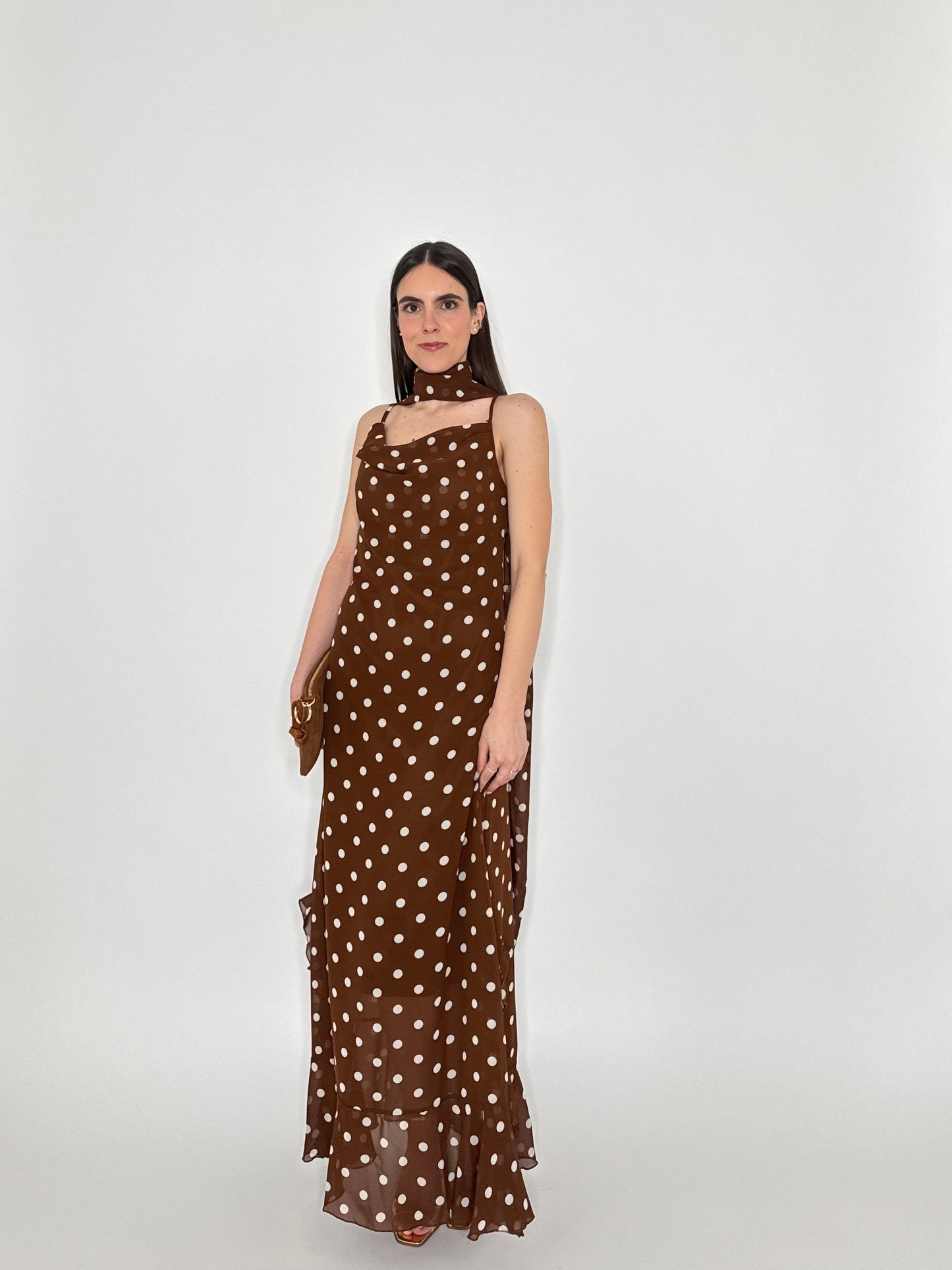 Abito Flamenco lungo pois Cioccolato