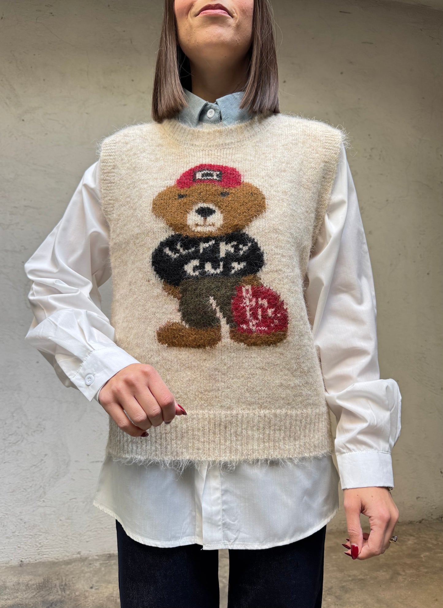 Completo gilet camicia in calda viscosa
